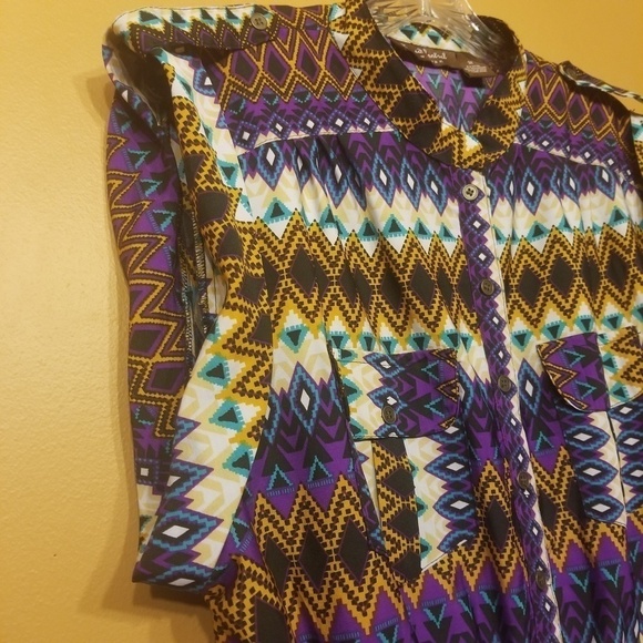 Speed Control | Women's Short Sleeve Geometric Print Dress (Size 3X) - Picture 3 of 8